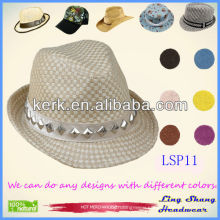 Cheap Newest Stylish Diamonds Decorative 100% Paper Straw Hat,LSP11